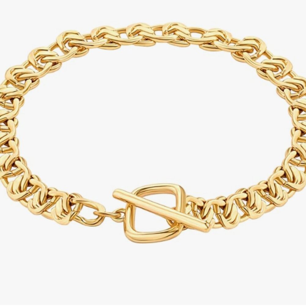 Anthro Hearts Gold Bracelet